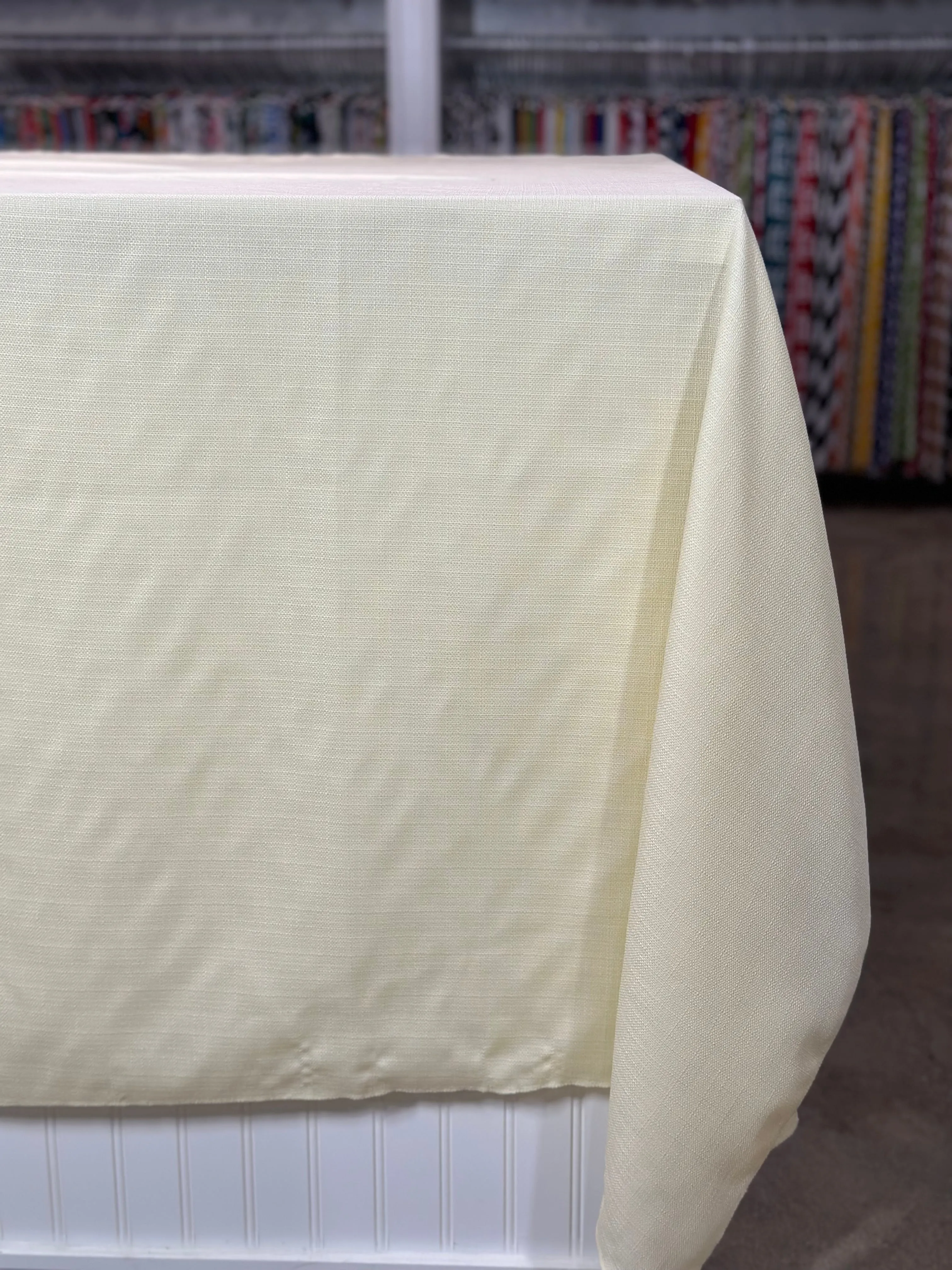 1pc - Rustic Linen Table Linen 90" Round - Ivory