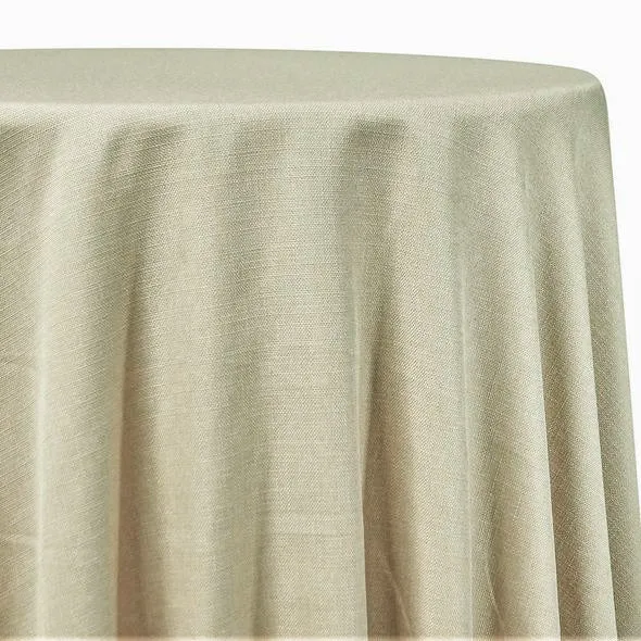 1pc - Rustic Linen Table Linen 90" Round - Ivory