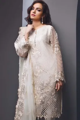 Anaya Festive Chiffon Collection –Ivory Mist