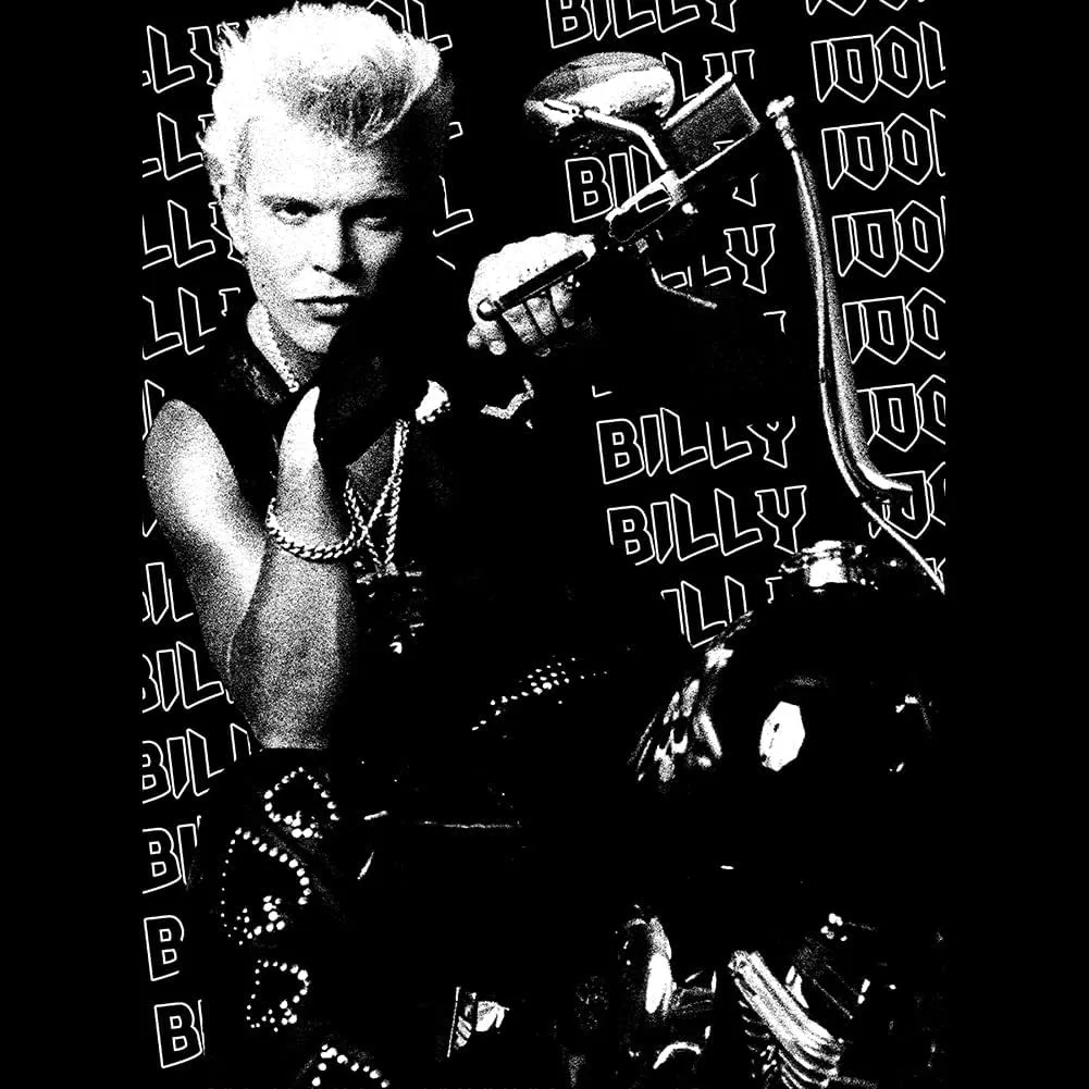 Billy Idol Music Billy On Motorcycle Image Adult Short Sleeve T Shirts Retro Style Graphic Tees