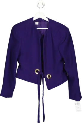 Blue Wool And Cashmere Blend Short Jacket UK M