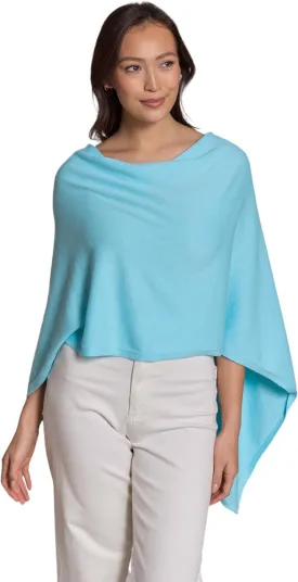 Caroline Grace Cashmere Blend Poncho by Alashan Lightweight & Super Soft - 95% Cotton 5% Cashmere - Great Gift Item