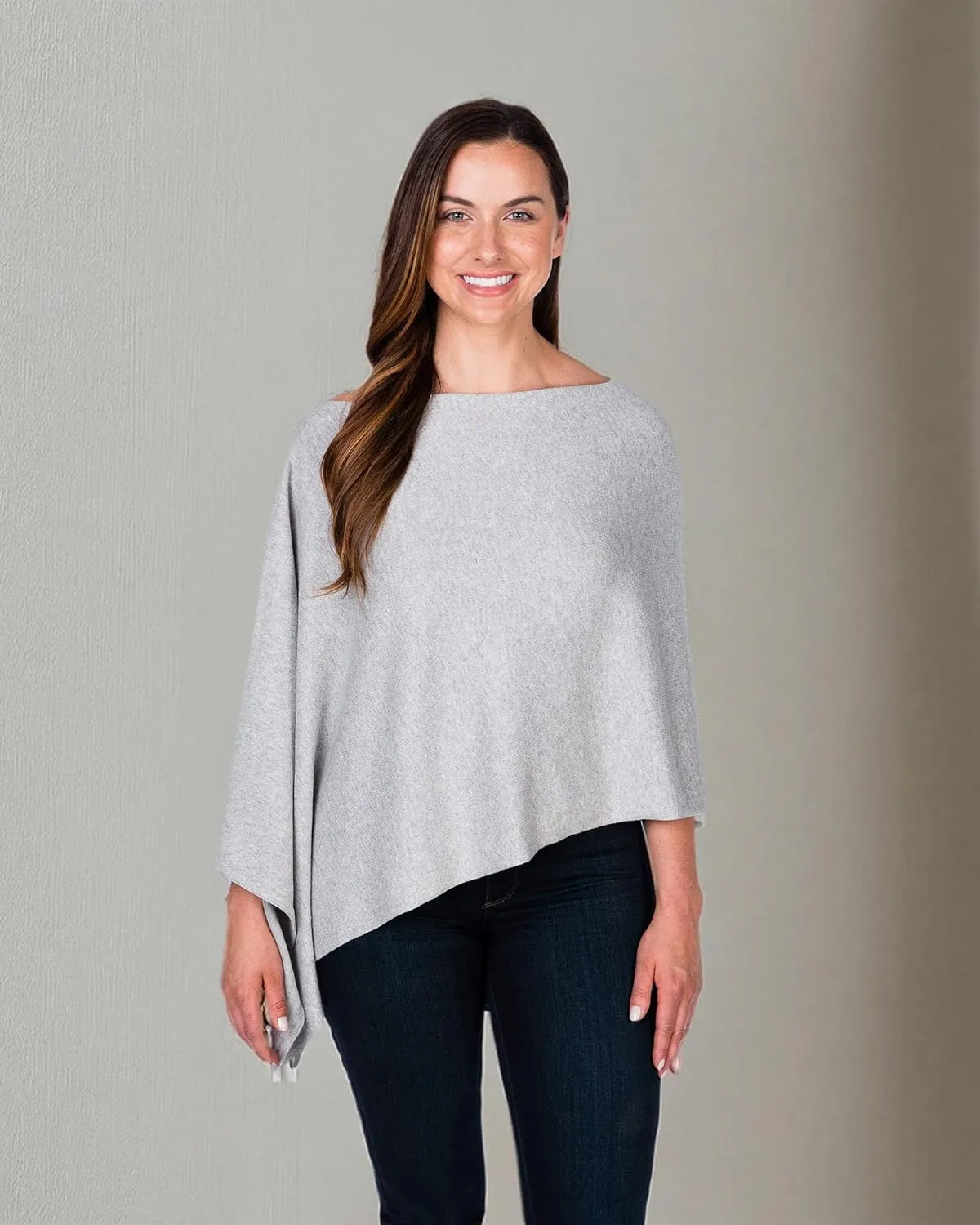 Caroline Grace Cashmere Blend Poncho by Alashan Lightweight & Super Soft - 95% Cotton 5% Cashmere - Great Gift Item
