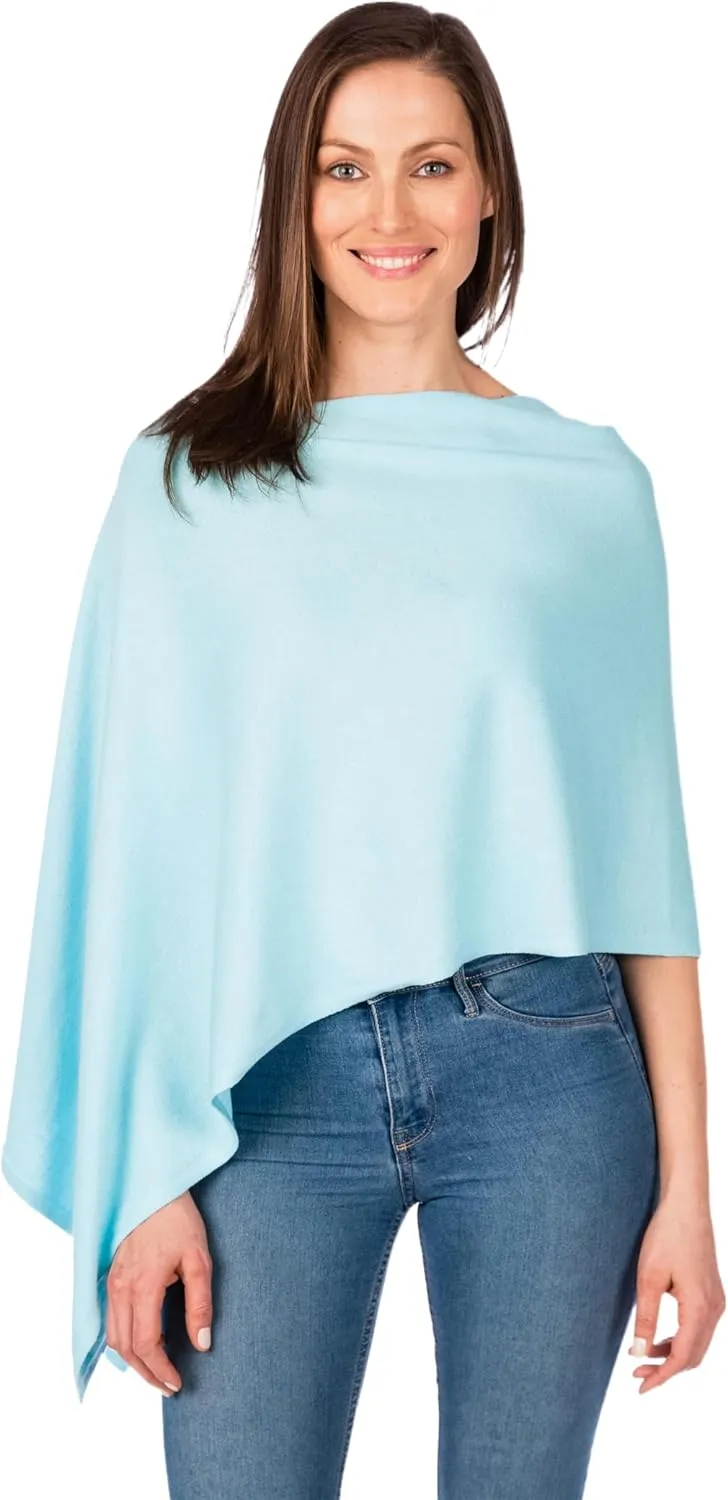 Caroline Grace Cashmere Blend Poncho by Alashan Lightweight & Super Soft - 95% Cotton 5% Cashmere - Great Gift Item