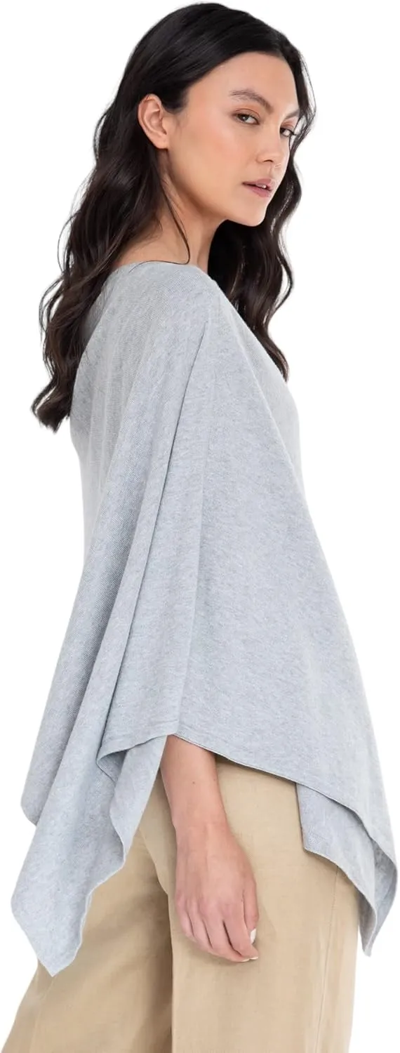 Caroline Grace Cashmere Blend Poncho by Alashan Lightweight & Super Soft - 95% Cotton 5% Cashmere - Great Gift Item