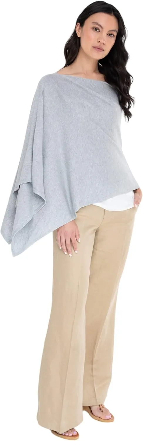 Caroline Grace Cashmere Blend Poncho by Alashan Lightweight & Super Soft - 95% Cotton 5% Cashmere - Great Gift Item