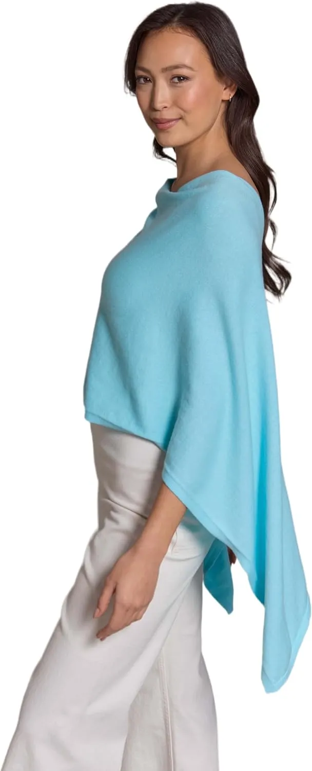 Caroline Grace Cashmere Blend Poncho by Alashan Lightweight & Super Soft - 95% Cotton 5% Cashmere - Great Gift Item