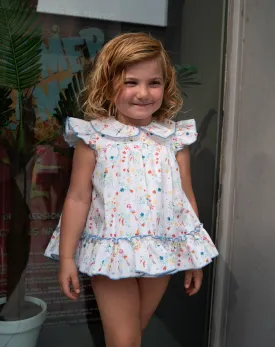 CLEARANCE SALE - Lililu by El Copo SS24 - Baby Girls Multi Colour Summer Dress with Knickers