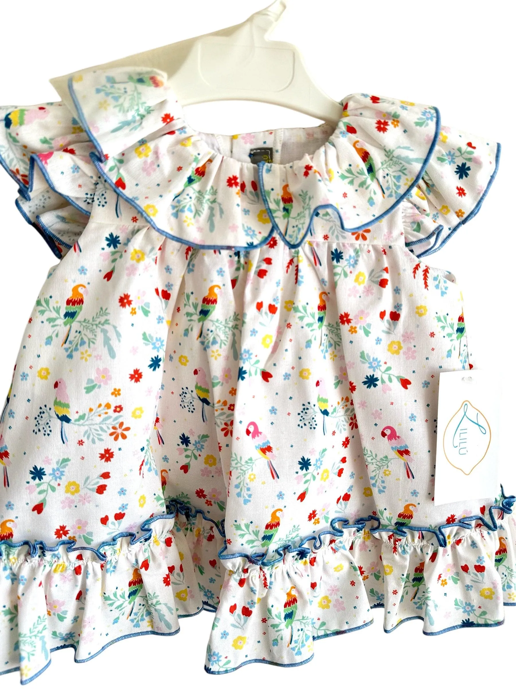 CLEARANCE SALE - Lililu by El Copo SS24 - Baby Girls Multi Colour Summer Dress with Knickers