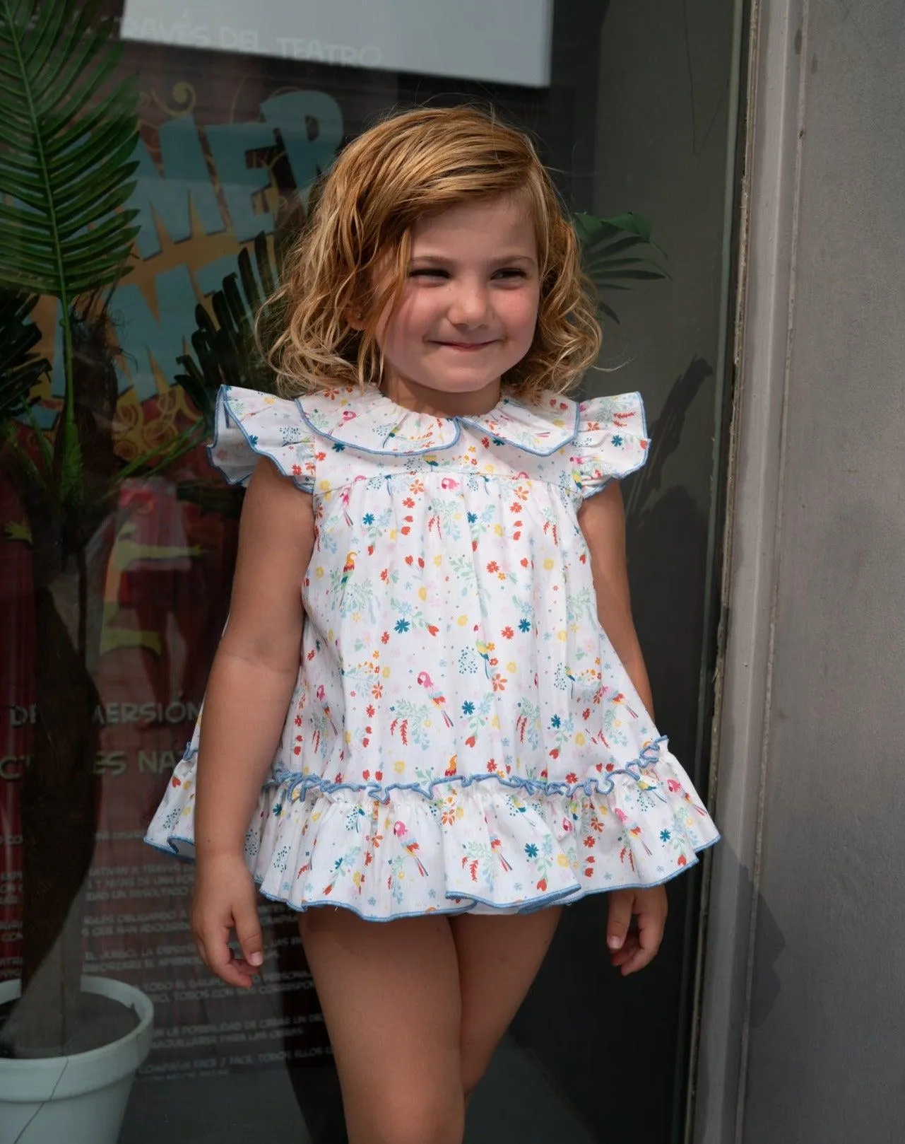 CLEARANCE SALE - Lililu by El Copo SS24 - Baby Girls Multi Colour Summer Dress with Knickers