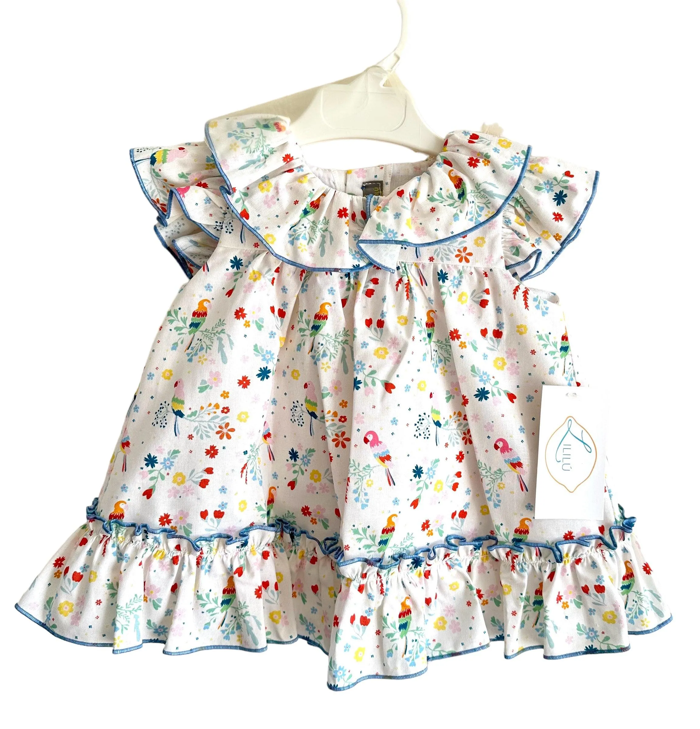 CLEARANCE SALE - Lililu by El Copo SS24 - Baby Girls Multi Colour Summer Dress with Knickers