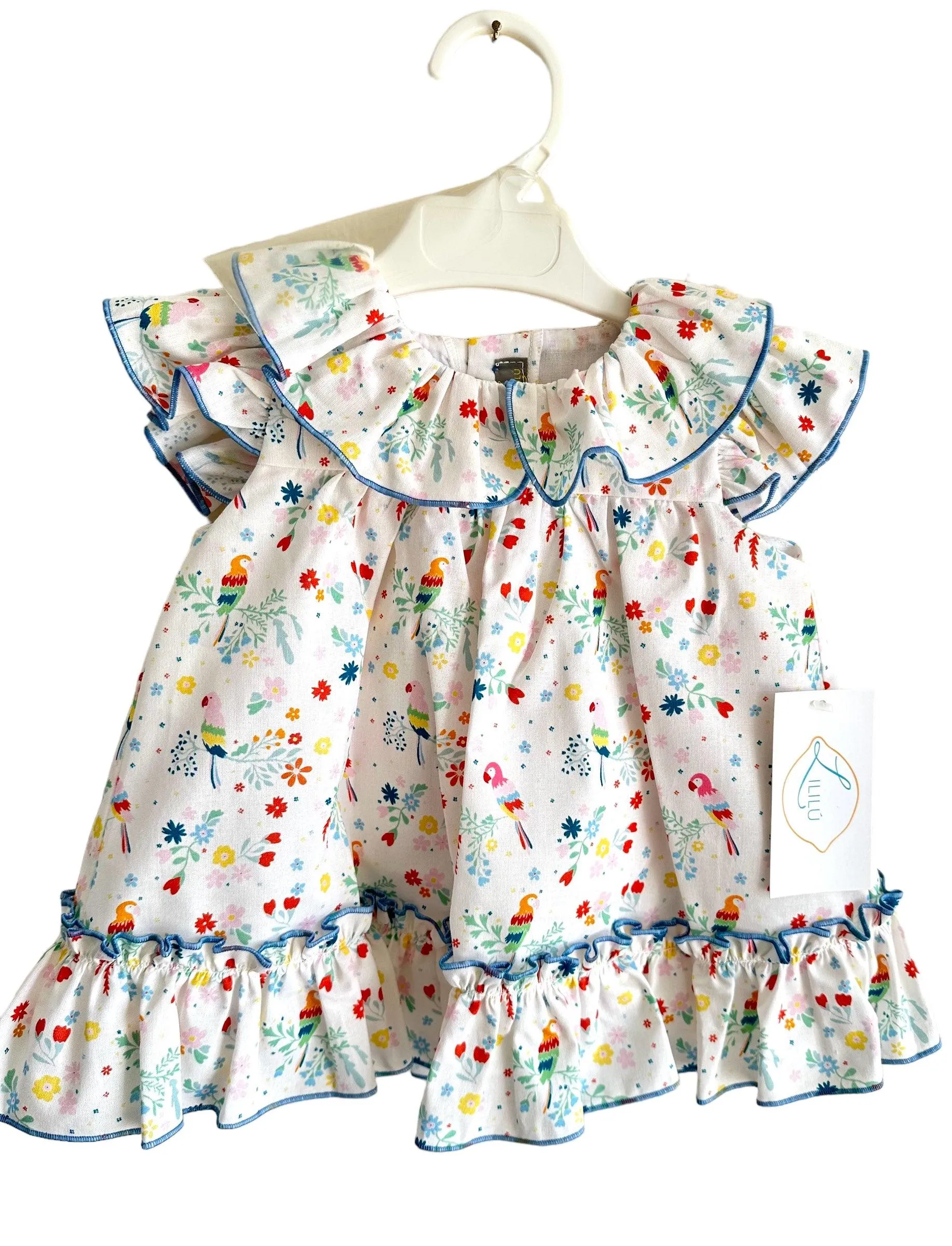 CLEARANCE SALE - Lililu by El Copo SS24 - Baby Girls Multi Colour Summer Dress with Knickers
