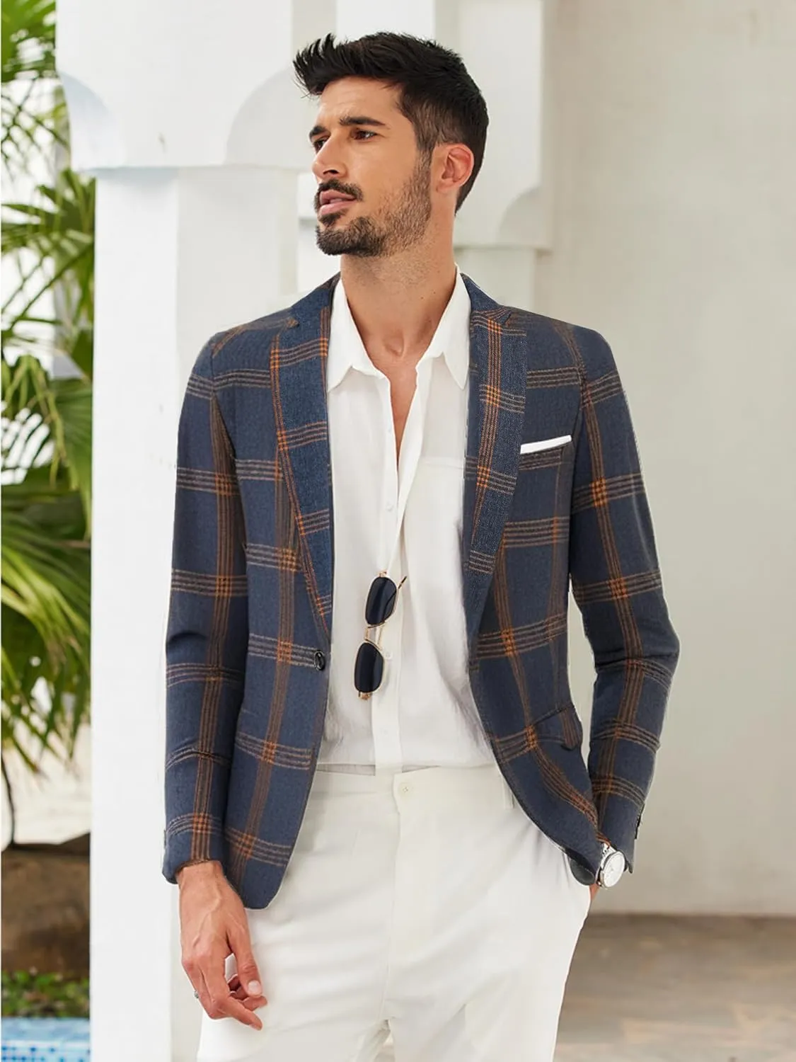 COOFANDY Men's Blazer Casual Sport Coats Slim Fit One Button Suit Jacket Lightweight Sports Jacket
