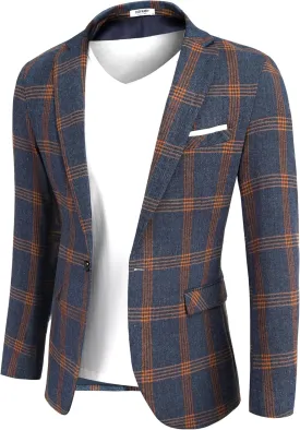COOFANDY Men's Blazer Casual Sport Coats Slim Fit One Button Suit Jacket Lightweight Sports Jacket