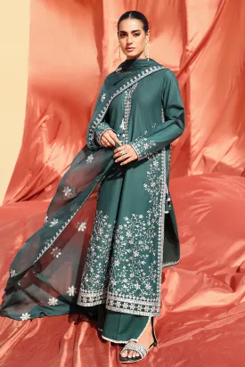 Cross Stitch Eid Lawn Edit – PINE CERULEAN-3 PIECE EMBROIDERED LAWN SUIT