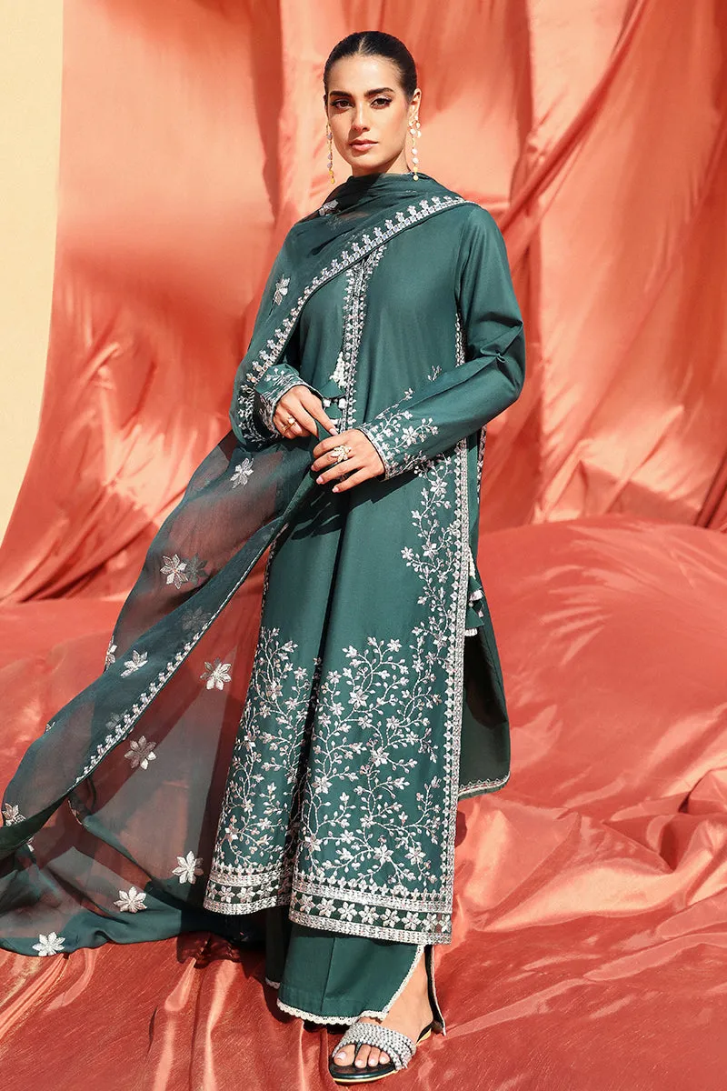 Cross Stitch Eid Lawn Edit – PINE CERULEAN-3 PIECE EMBROIDERED LAWN SUIT