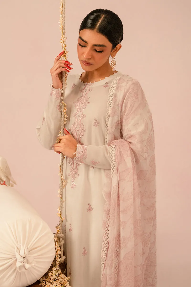 Cross Stitch Embroidered Mahiri Lawn – IVORY CREAM