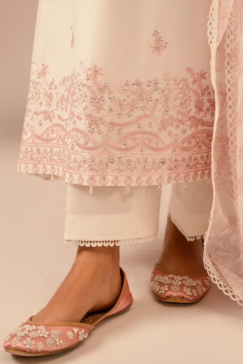Cross Stitch Embroidered Mahiri Lawn – IVORY CREAM