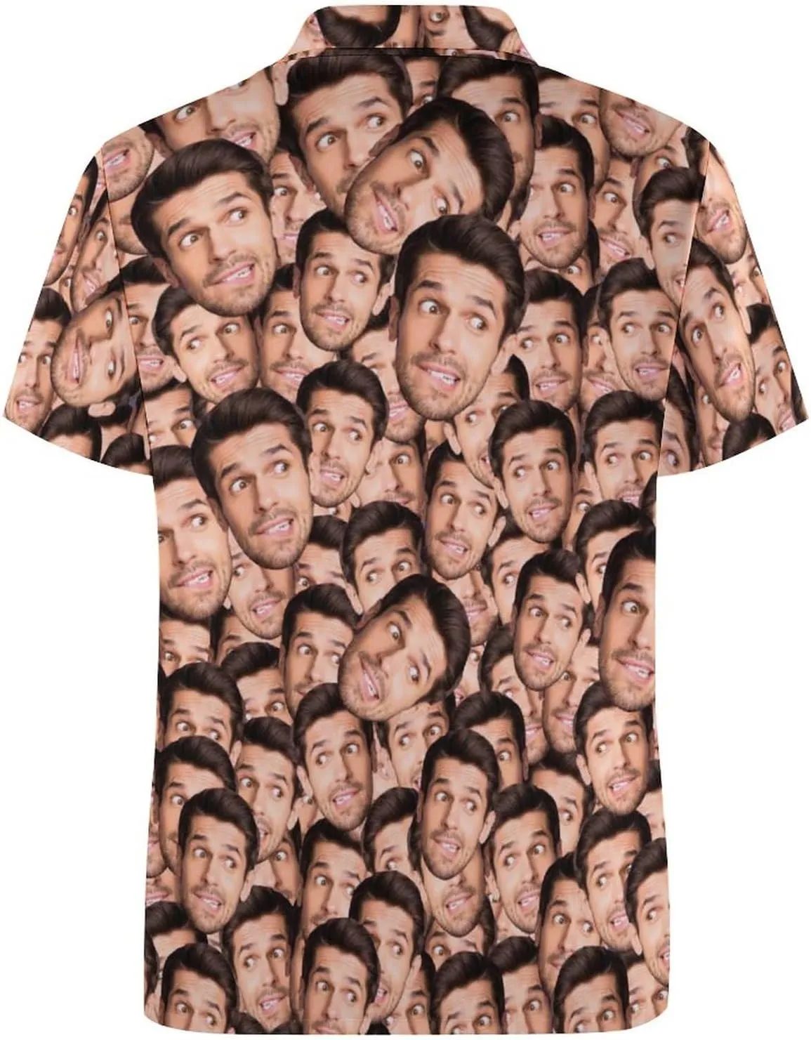 Custom Photo T Shirt for Men Personalized Faces Polo Tshirts Funny Shirt Gift for Husband Dad Boyfriend(Regular/Plus Size)