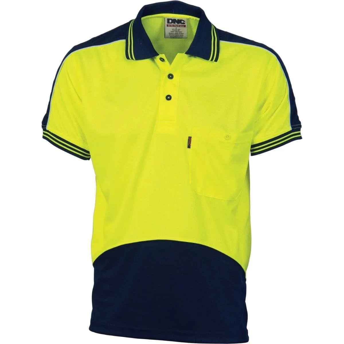 Dnc Workwear Hi-vis Cool Breathe Panel Short Sleeve Polo Shirt - 3891