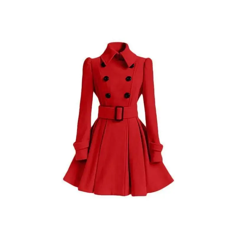 Fashion Slim Long Women's Woolen Coat