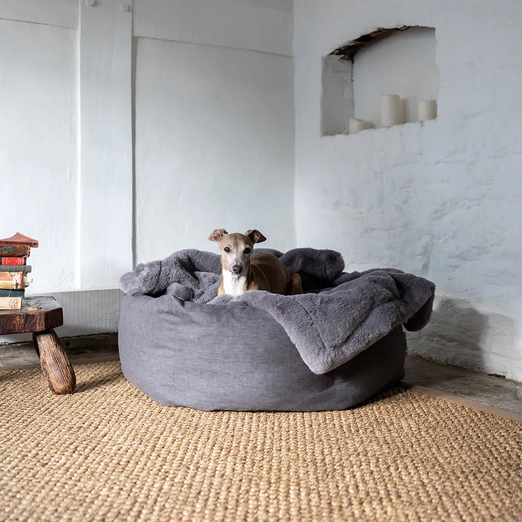 Faux-Fur Dog Blanket in Russian Blue
