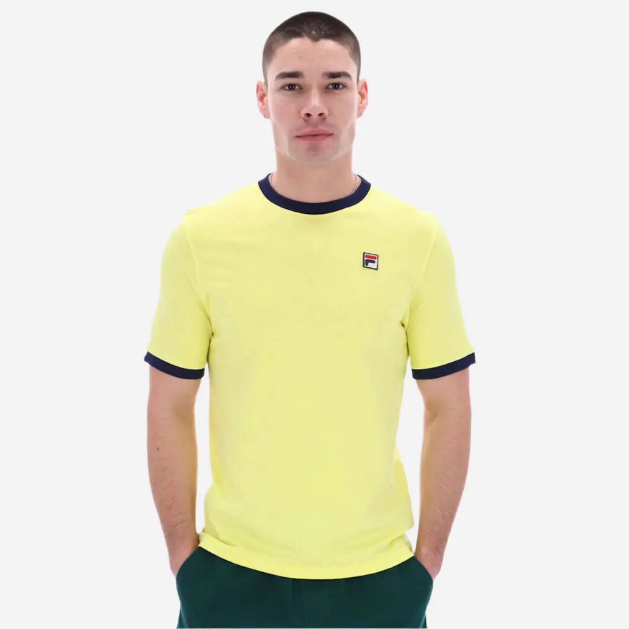 FILA Marconi Essential Ringer T Shirt Limelight/Navy