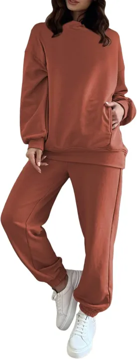 Fixmatti Women Hoodies Tracksuit Long Sleeve Sweatshirts Jogger Pant 2 Piece Outfits