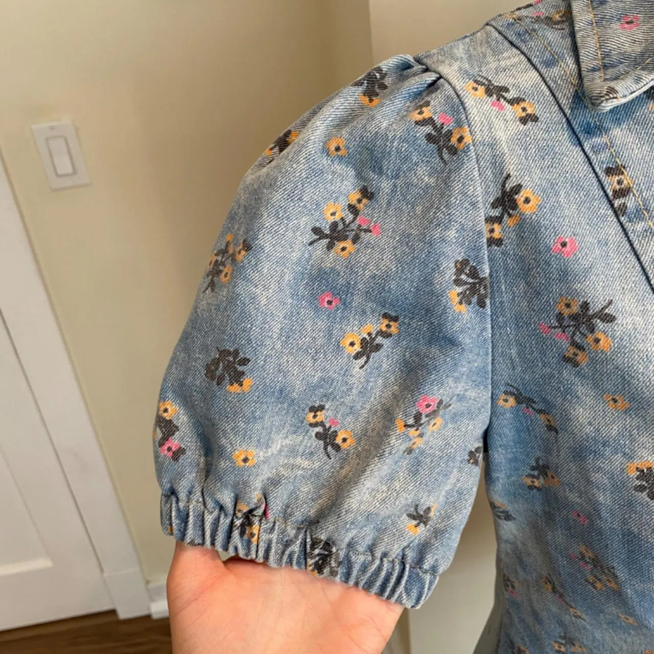 Floral Button Down Denim Dress