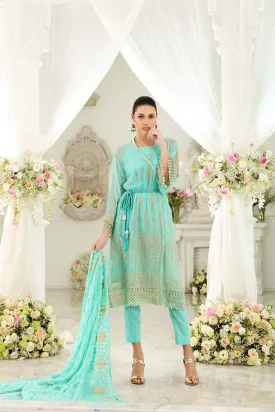 Gul Ahmed Festive Jewelled Collection 2018 – Green 3 Pc Blended Chiffon FE-105