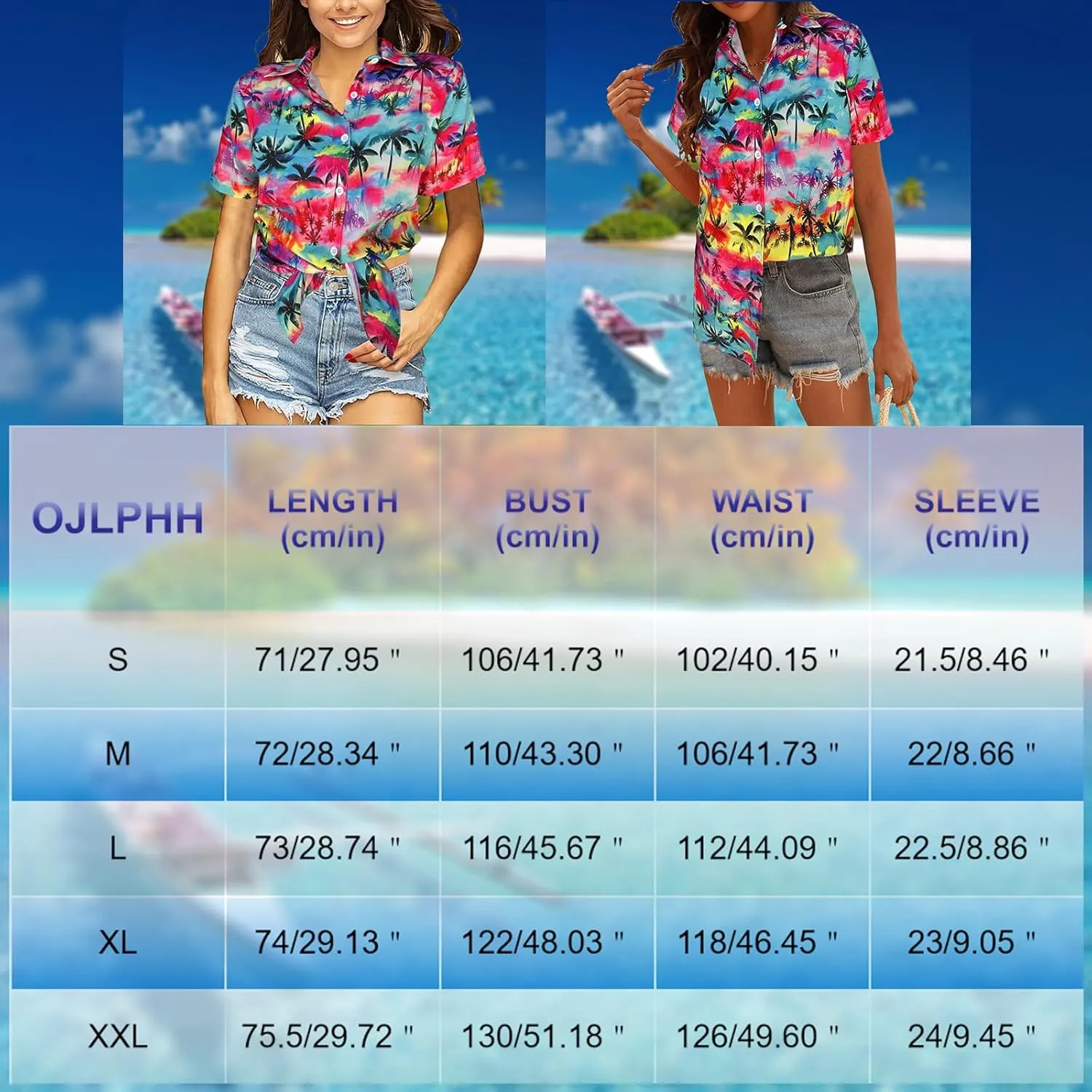 Hawaiian Shirts Women Hawaii Tshirt Cool Floral Tropic Print Graphic Tees Tops Button Up Summer Vacation Shirt
