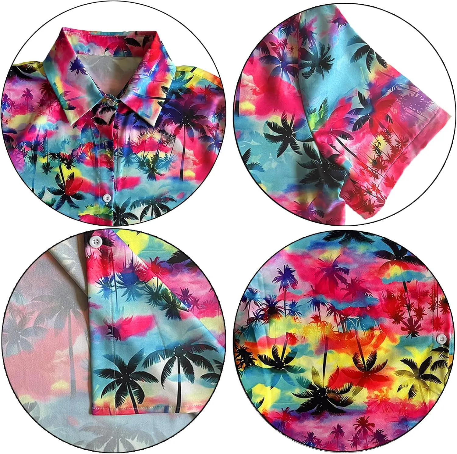 Hawaiian Shirts Women Hawaii Tshirt Cool Floral Tropic Print Graphic Tees Tops Button Up Summer Vacation Shirt