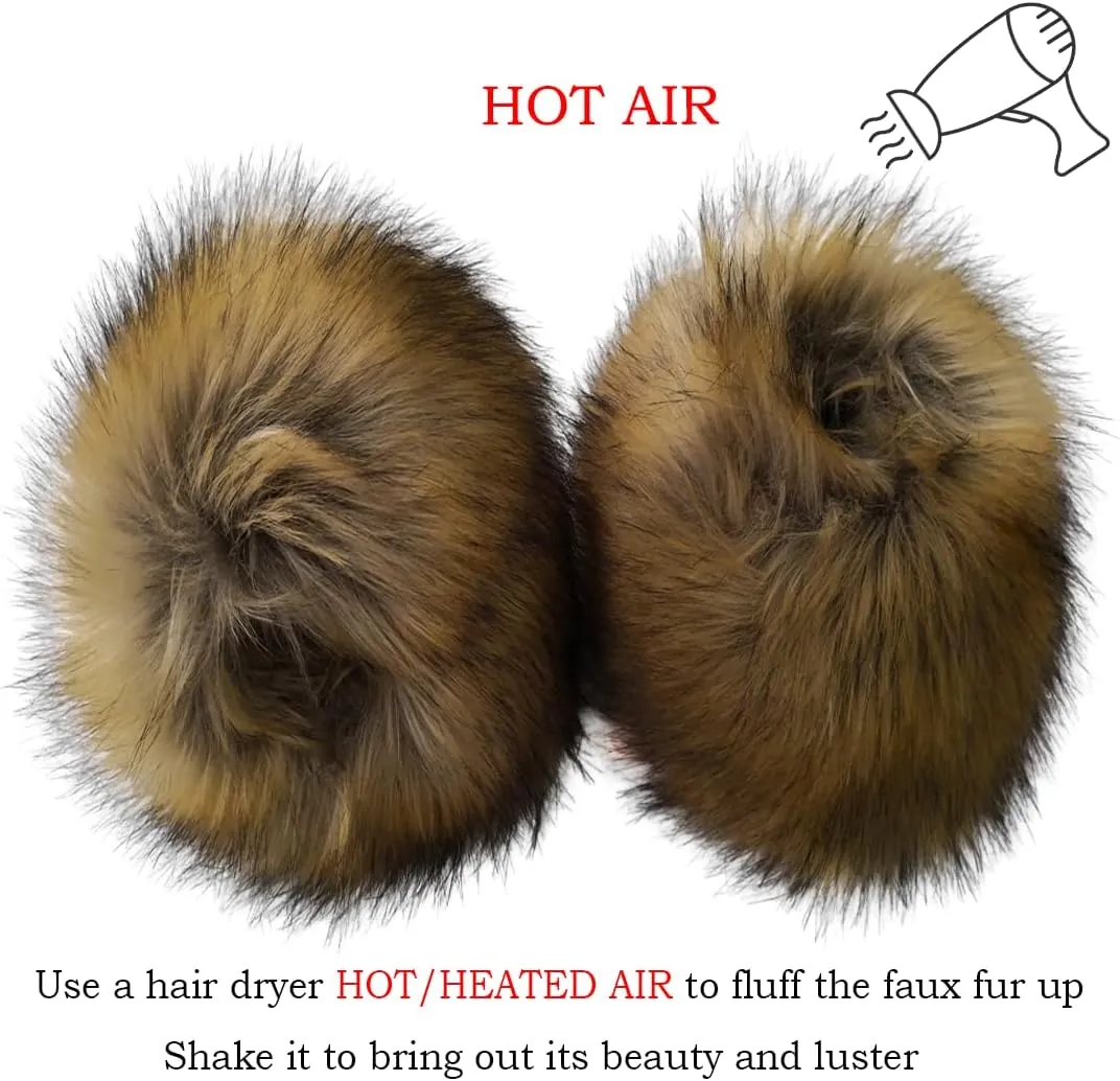 HOMEYEAH Faux Fur Cuffs Arm Leg Warmers Furry Wrist Cuff Warmer Halloween Decorations Costumes For Women