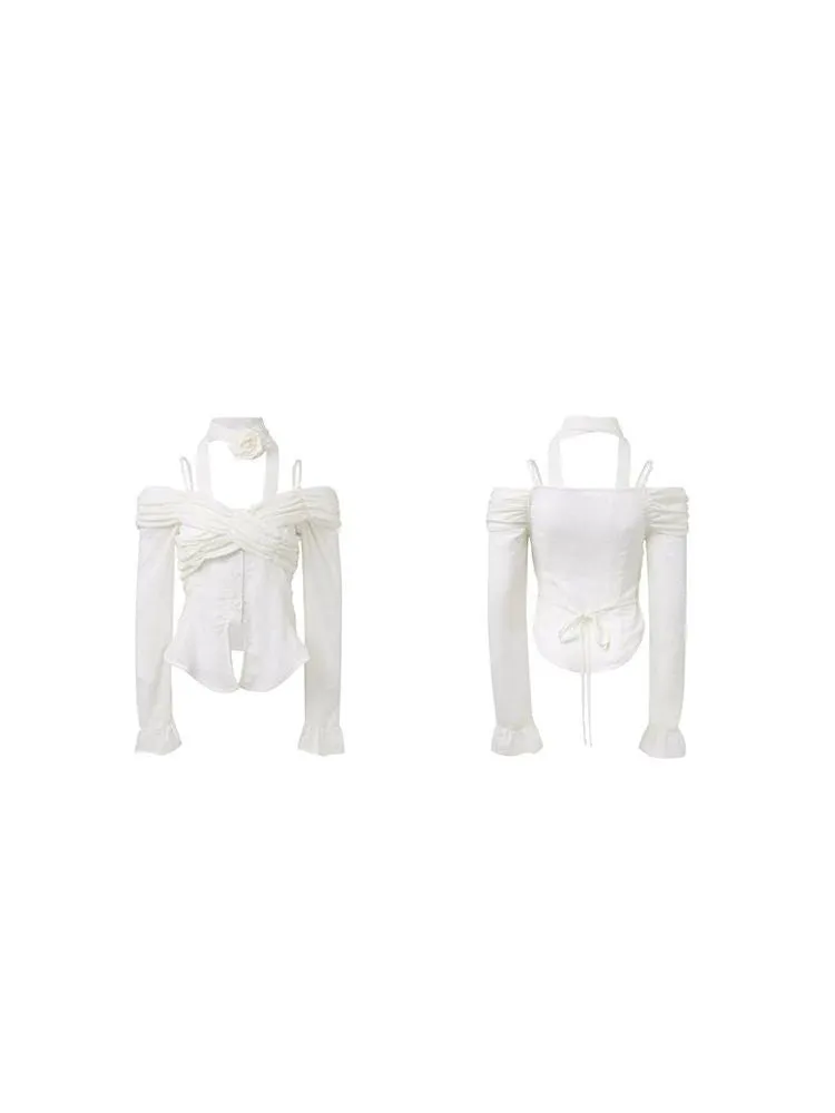 Lace chiffon shirt【s0000004068】