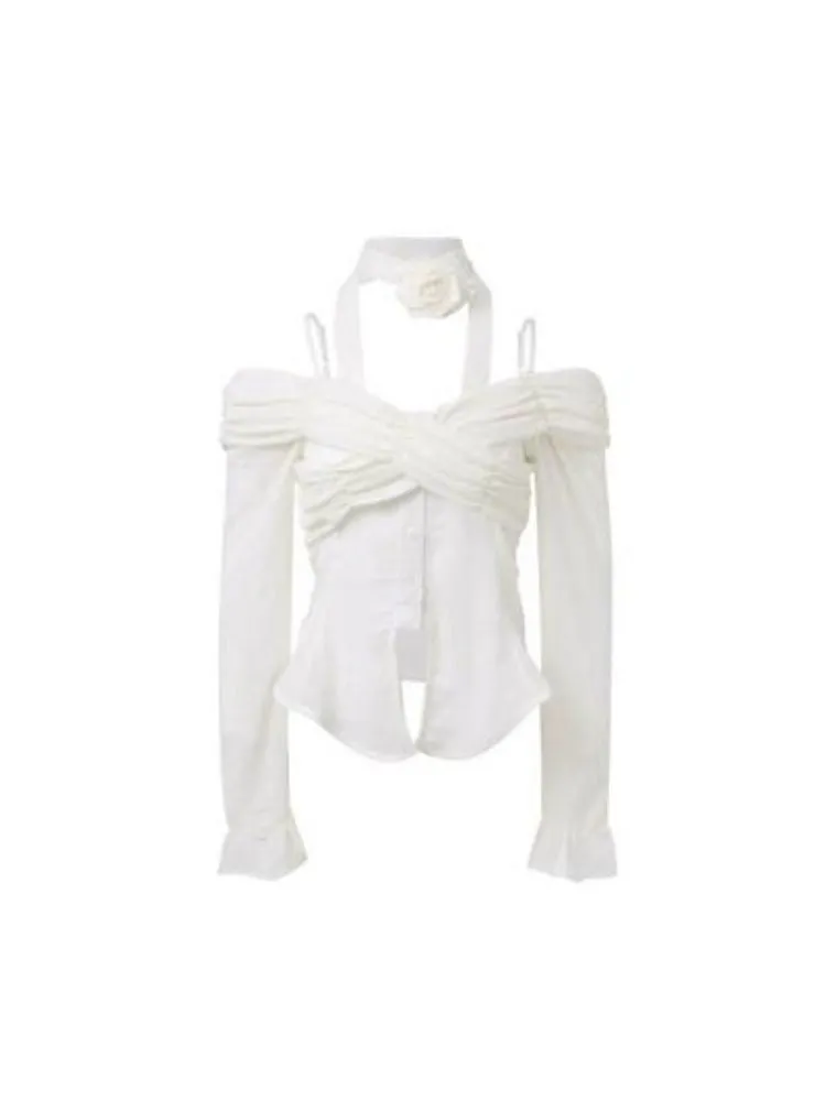 Lace chiffon shirt【s0000004068】