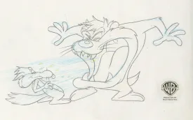 Looney Tunes Original Production Drawing: Wile E. Coyote and Taz