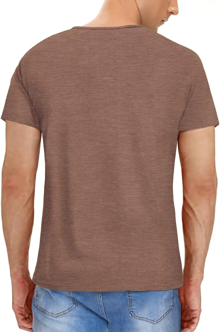 Men's Casual Slim Fit Basic Henley Short/Long Sleeve Fashion T-Shirt
