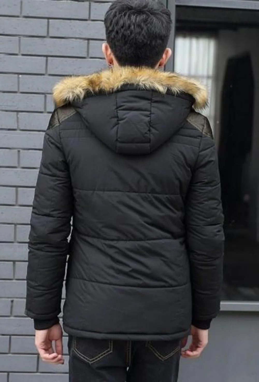 Mens Winter Hooded Coat in Blue