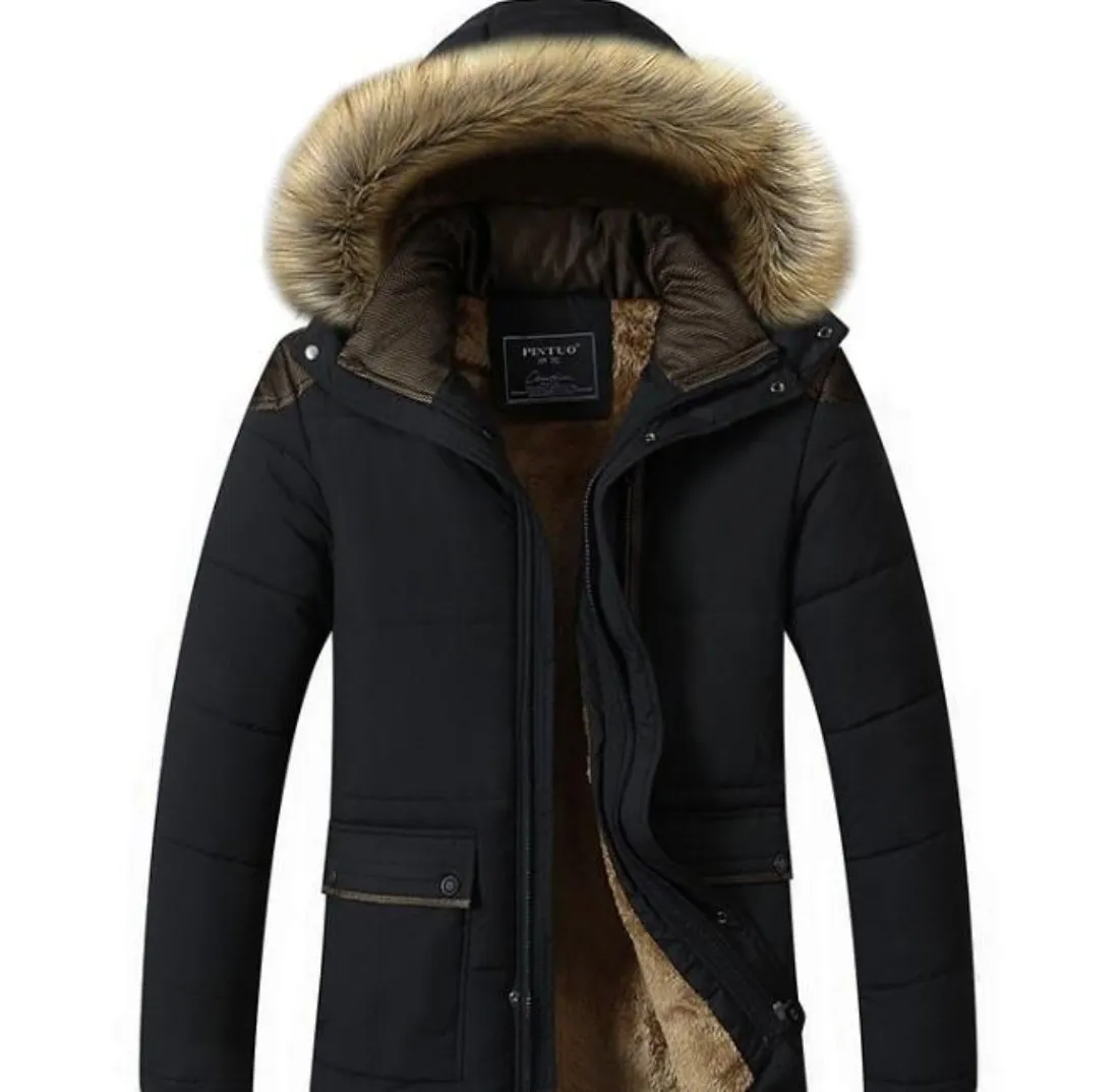 Mens Winter Hooded Coat in Blue