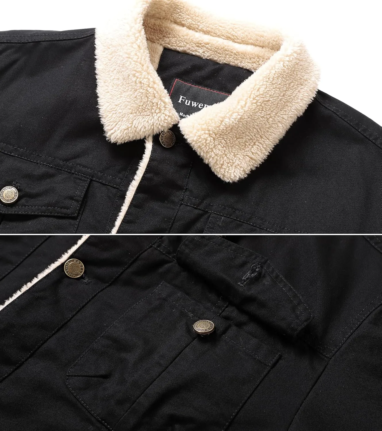 Men's Winter Sherpa Lined Fleece Military Cargo Jacket Cotton Outerwear Jacket Coat