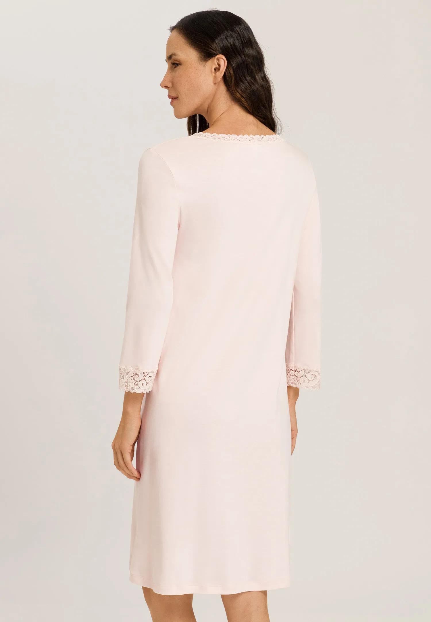 Moments Lace Trim Cotton Nightgown | Crystal Pink 77162-1334