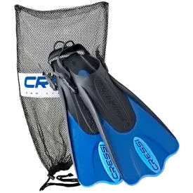 Open Box Cressi Palau Short Fins with Mesh Bag Snorkel Packages - Blue-SMMD