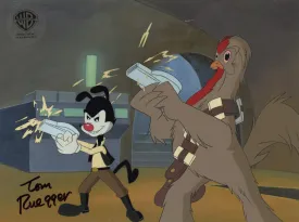 Pinky and the Brain Original Production Cel and Drawing Signed by Tom Ruegger: Yakko and Chicken Boo