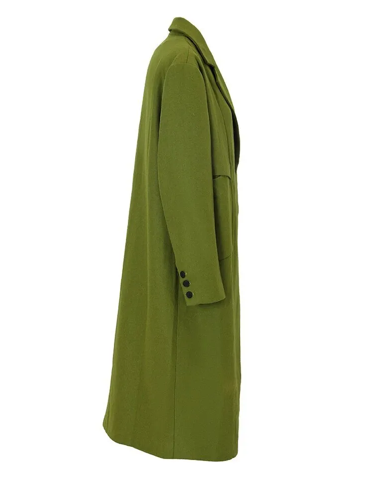 Pre Order:  Single Button Loose Woolen Coat