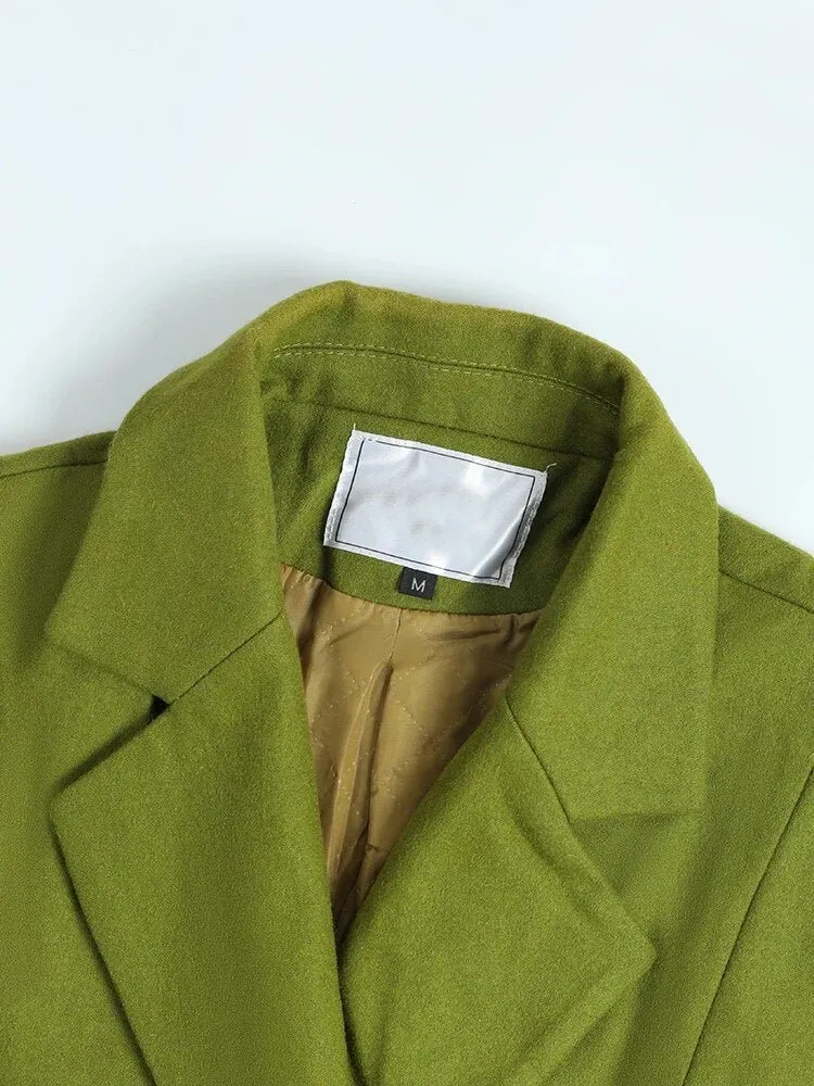 Pre Order:  Single Button Loose Woolen Coat