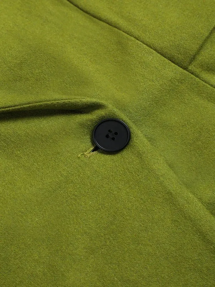 Pre Order:  Single Button Loose Woolen Coat