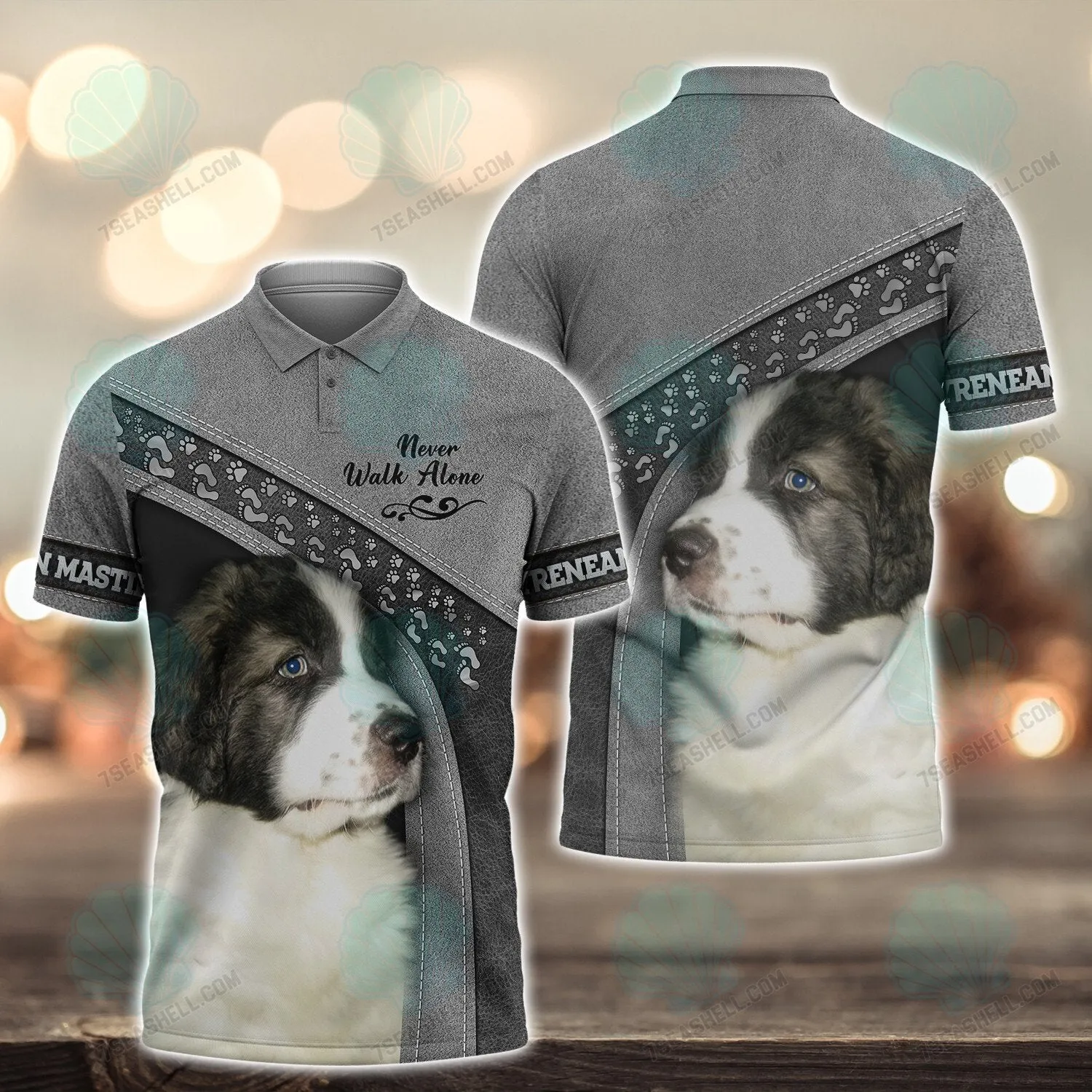 Pyrenean Mastiff Love Never Walk Alone 3D Full Print Shirts, Christmas Dog Memorial Gifts for loss of Dog