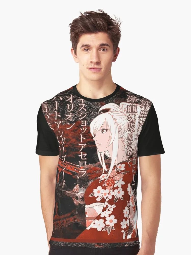 "Kiss-Shot" Yukata Graphic T-Shirt for Anime Fans