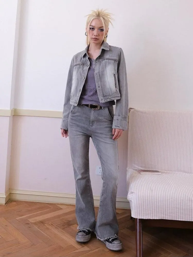 Retro design bootcut jeans【s0000003399】