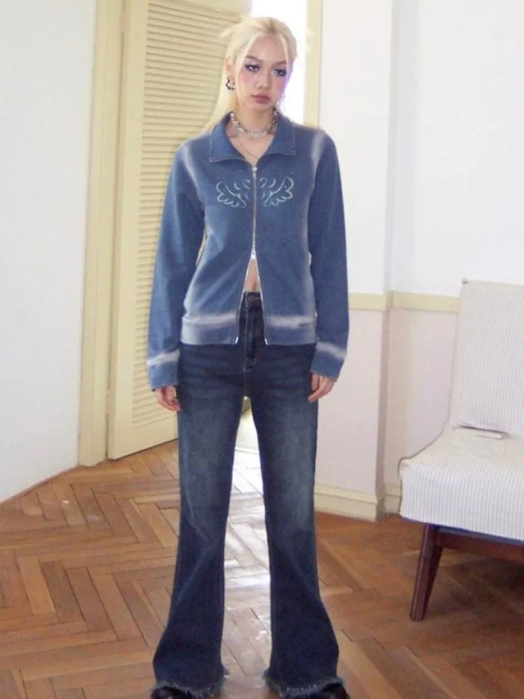 Retro design bootcut jeans【s0000003399】